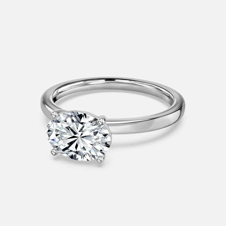 Evora Oval Solitaire Moissanite Engagement Ring