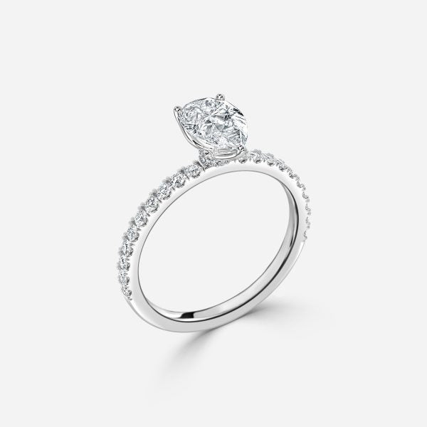 Liviana Pear Hidden Halo Moissanite Engagement Ring