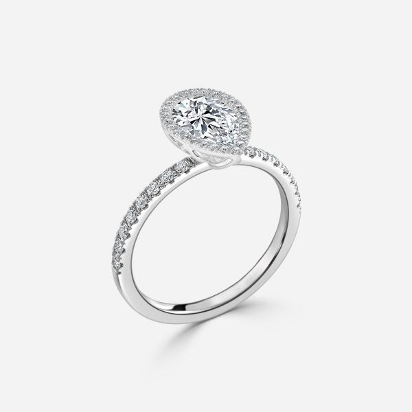 Tatienne Pear Halo Moissanite Engagement Ring