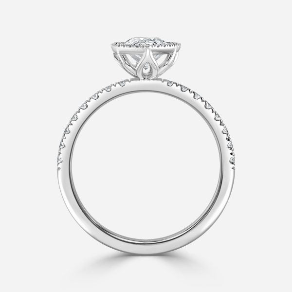 Tatienne Pear Halo Moissanite Engagement Ring