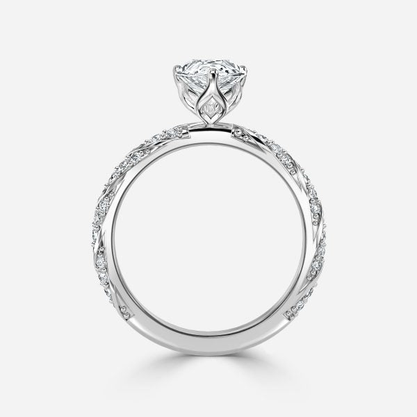 Wan Pear Unique Moissanite Engagement Ring