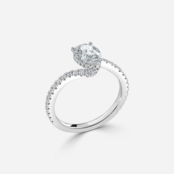 Paloma Pear Hidden Halo Moissanite Engagement Ring