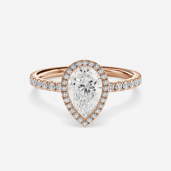 Tatienne Pear Halo Moissanite Engagement Ring