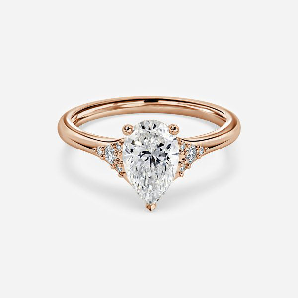 Aurelia Pear Three Stone Moissanite Engagement Ring