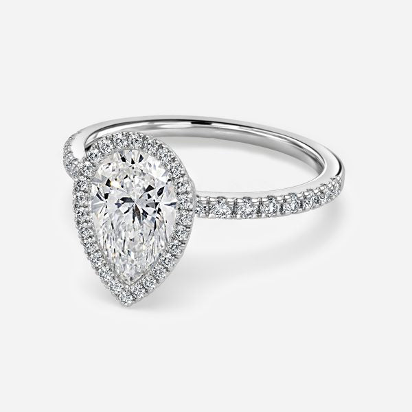 Tatienne Pear Halo Moissanite Engagement Ring