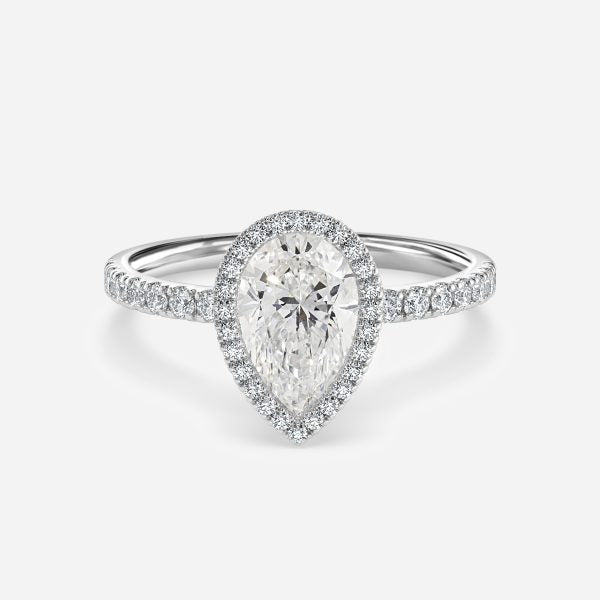 Tatienne Pear Halo Moissanite Engagement Ring