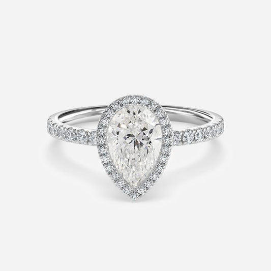 Tatienne Pear Halo Moissanite Engagement Ring