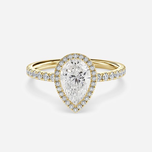 Tatienne Pear Halo Moissanite Engagement Ring