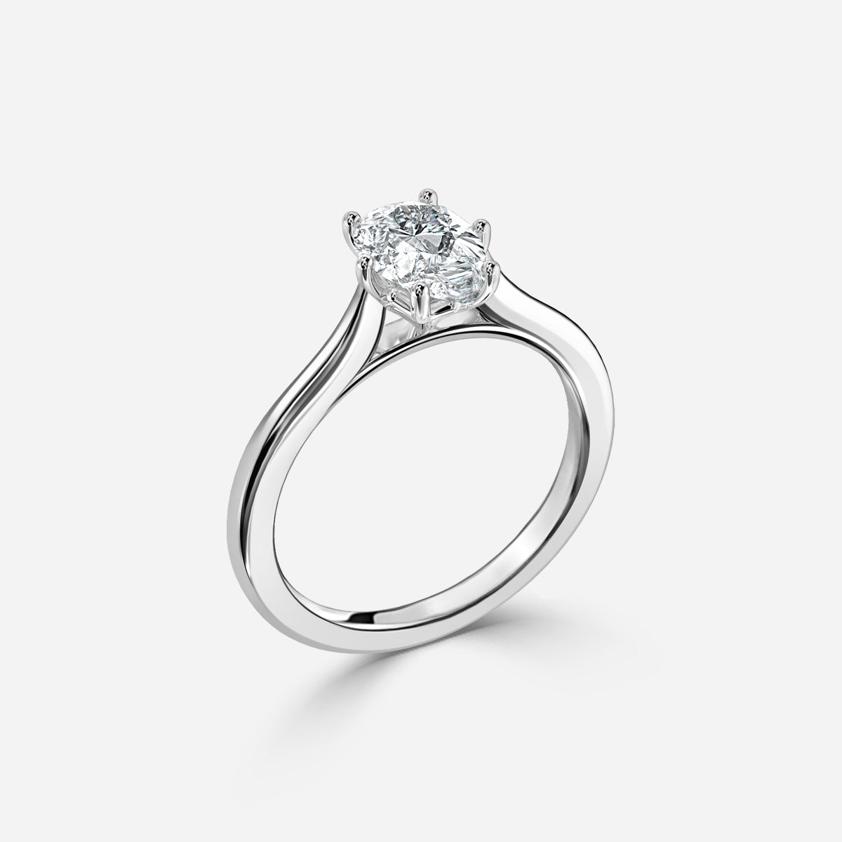 Thea Plain Pear Solitaire Moissanite Engagement Ring