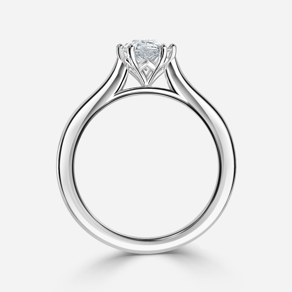 Thea Plain Pear Solitaire Moissanite Engagement Ring