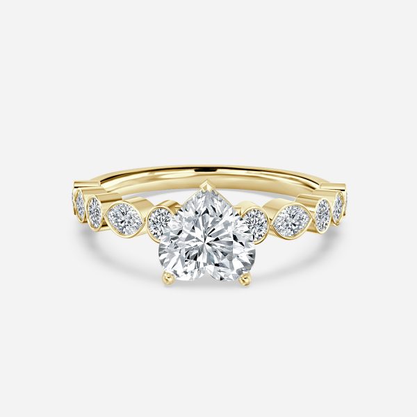 Pailin Heart Unique Diamond Band Moissanite Engagement Ring