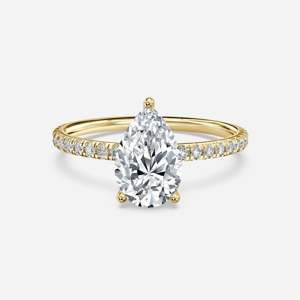 Maeve Pear Diamond Band Moissanite Engagement Ring