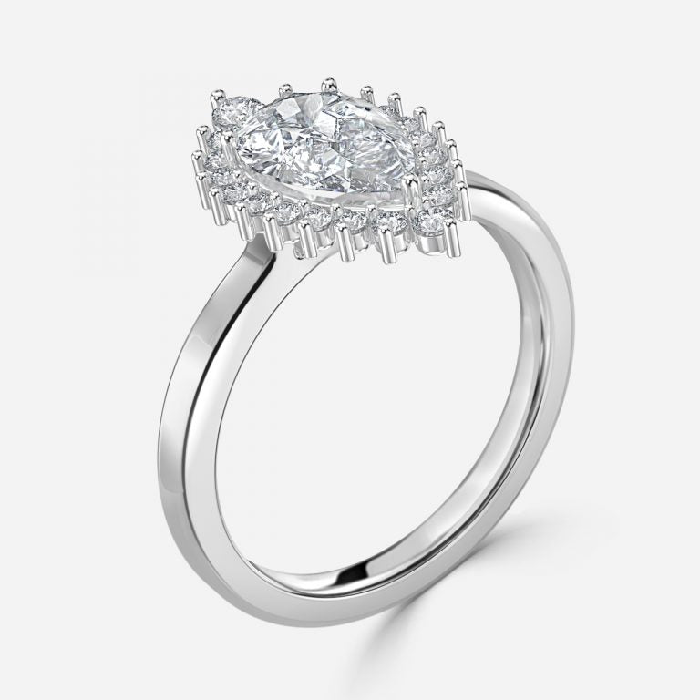 Thida Pear Cluster Moissanite Engagement Ring