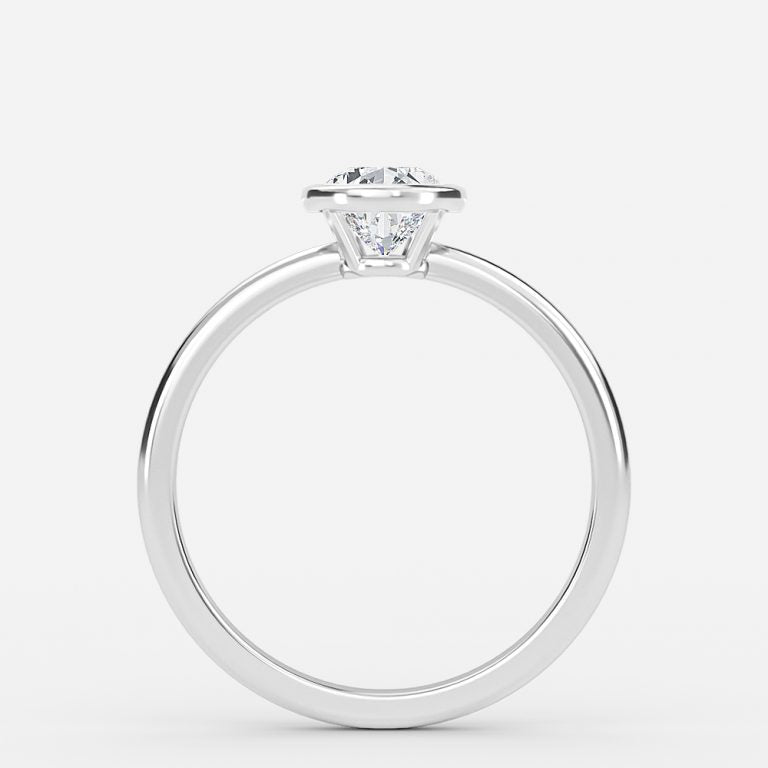 Alina Pear Bezel Moissanite Engagement Ring