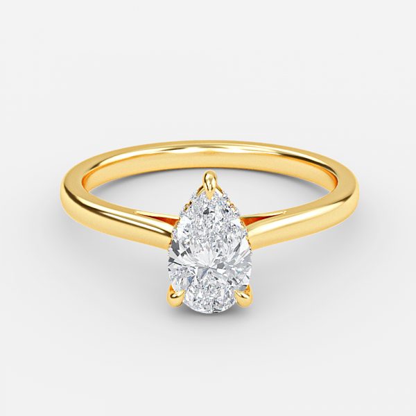 Jessalyn Pear Hidden Halo Moissanite Engagement Ring