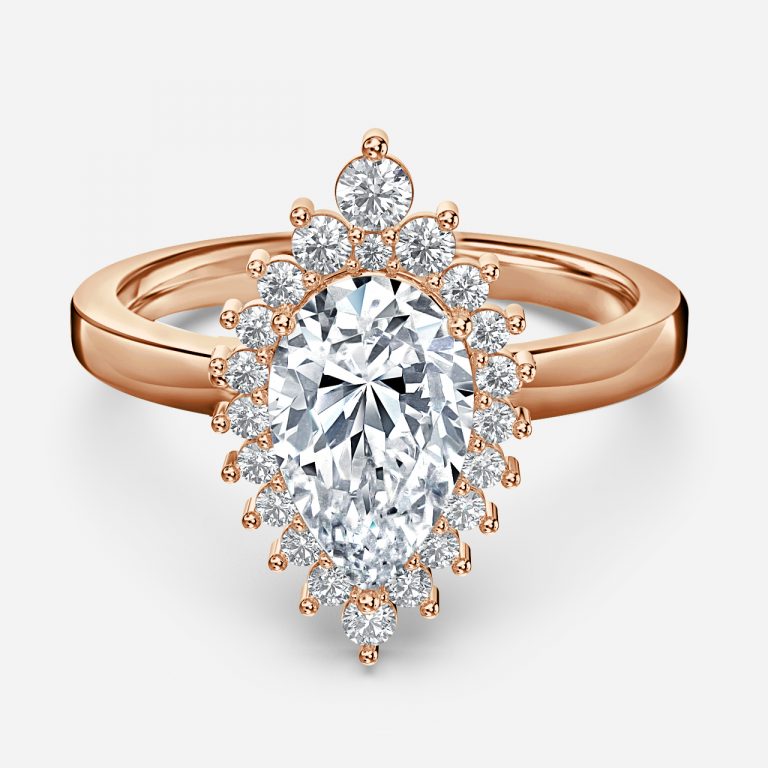 Thida Pear Cluster Moissanite Engagement Ring