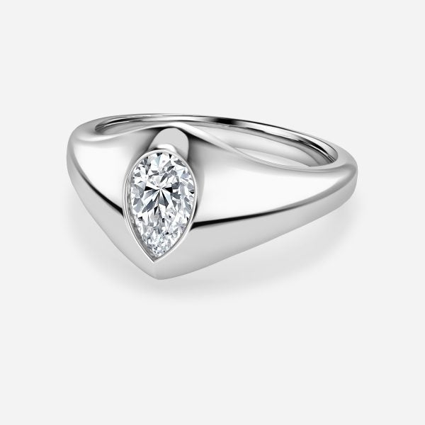 Noemi Pear Bezel Moissanite Engagement Ring