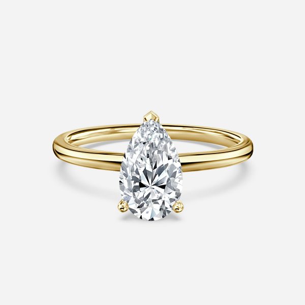 Alouette Pear Diamond Solitaire Moissanite Engagement Ring