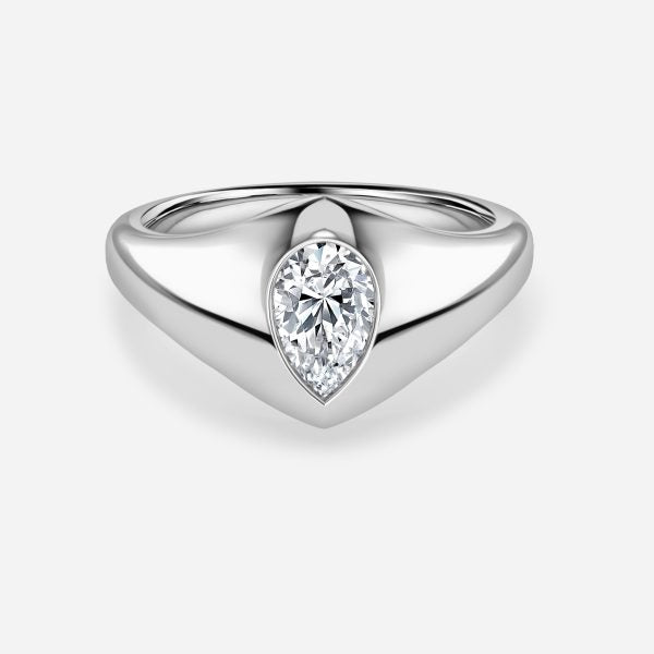 Noemi Pear Bezel Moissanite Engagement Ring