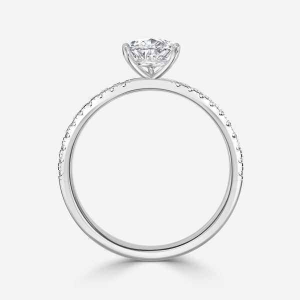 Yati Pear Diamond Band Moissanite Engagement Ring