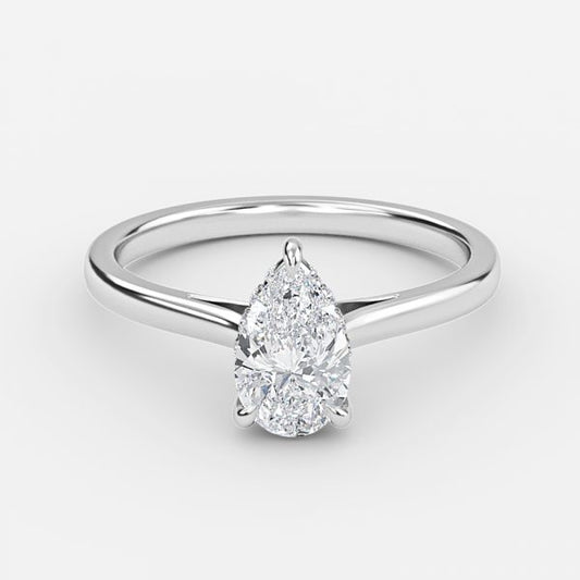 Jessalyn Pear Hidden Halo Moissanite Engagement Ring