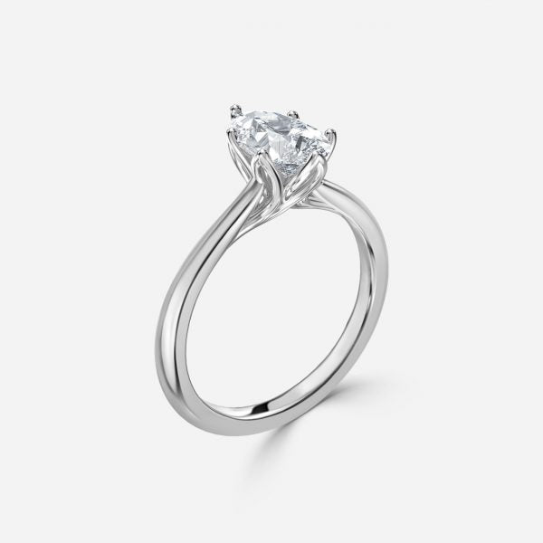 Raquel Pear Solitaire Moissanite Engagement Ring