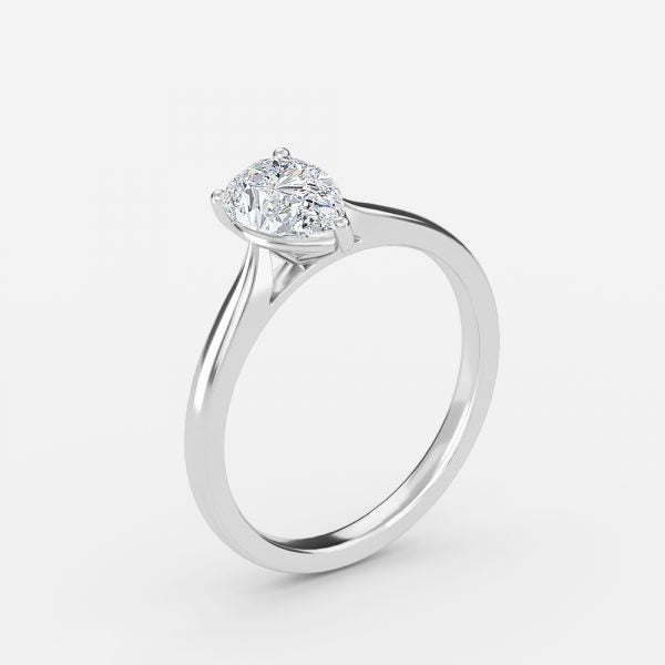 Simone Plain Pear Solitaire Moissanite Engagement Ring