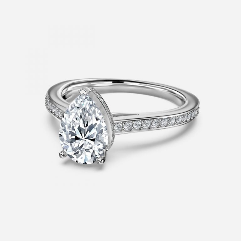 Inez Pear Hidden Halo Moissanite Engagement Ring