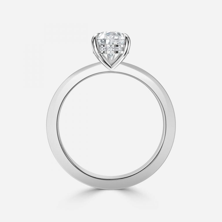 Edeline Pear Hidden Halo Moissanite Engagement Ring