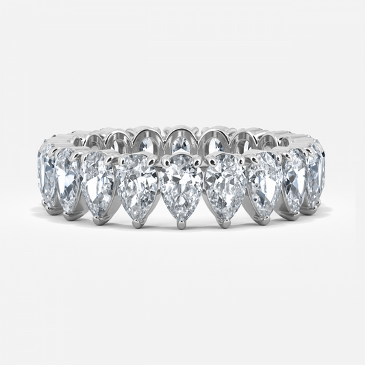 Bezel Pear Moissanite Eternity Band