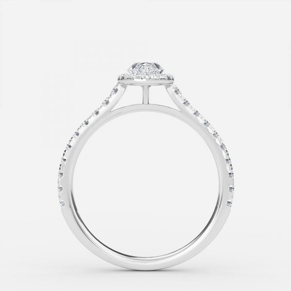 Joliette Pear Halo Moissanite Engagement Ring