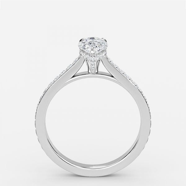 Marigold Pear Hidden Halo Moissanite Engagement Ring