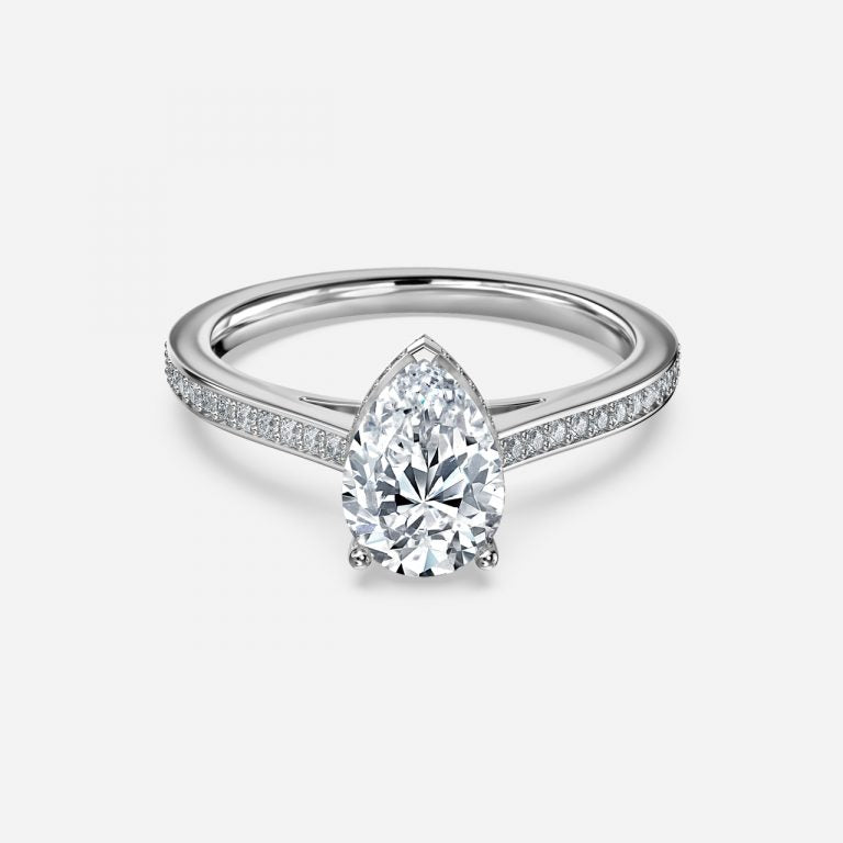 Inez Pear Hidden Halo Moissanite Engagement Ring