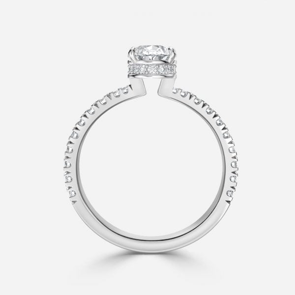 Leandra Pear Hidden Halo Moissanite Engagement Ring