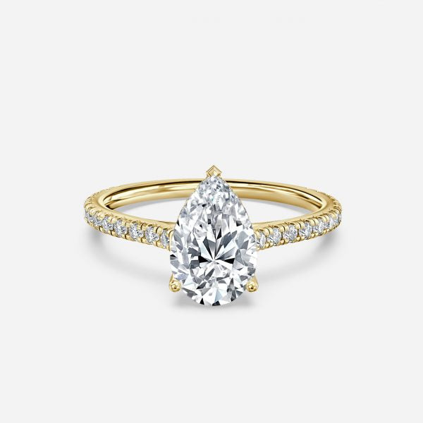 Tamsin Pear Hidden Halo Moissanite Engagement Ring