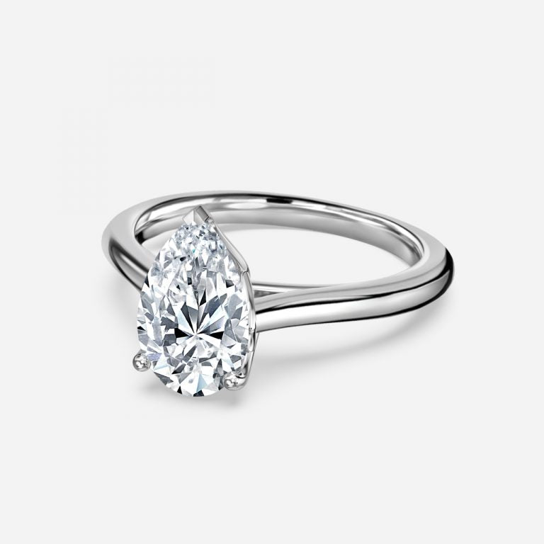 Lyla Pear Solitaire Moissanite Engagement Ring