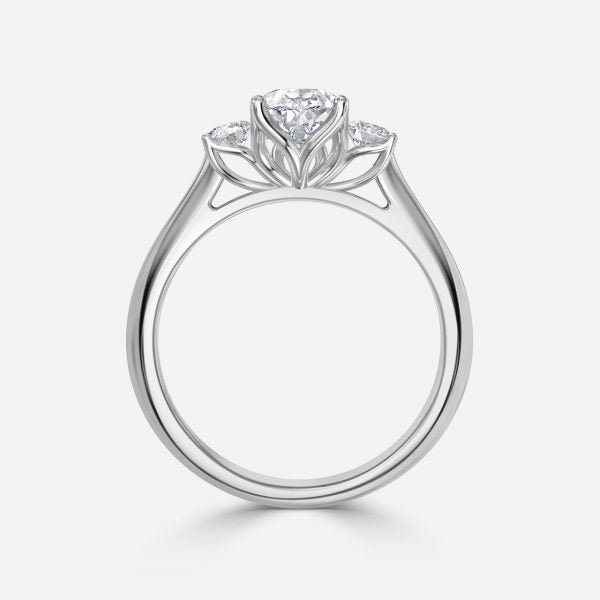 Myra Pear Three Stone Moissanite Engagement Ring