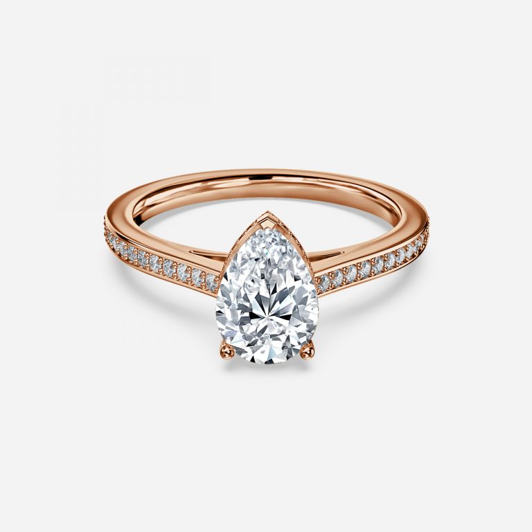 Inez Pear Hidden Halo Moissanite Engagement Ring