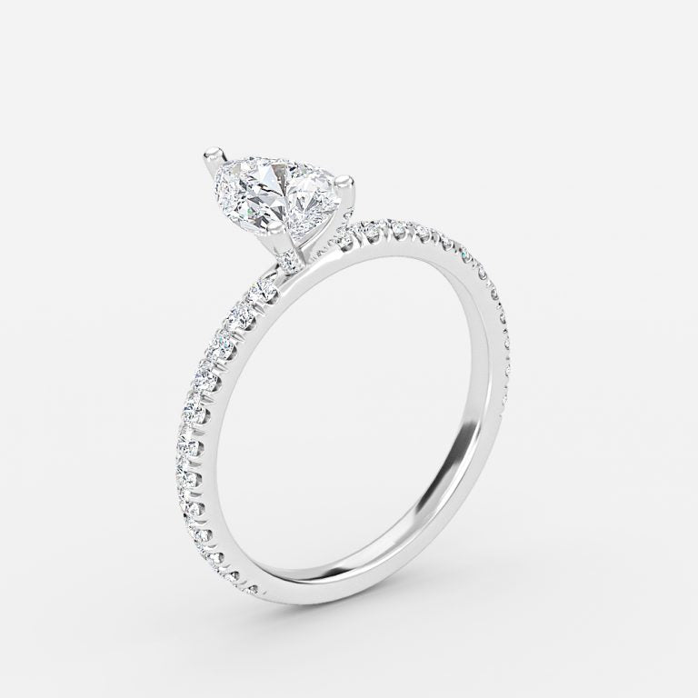 Josephine Pear Diamond Band Engagement Ring