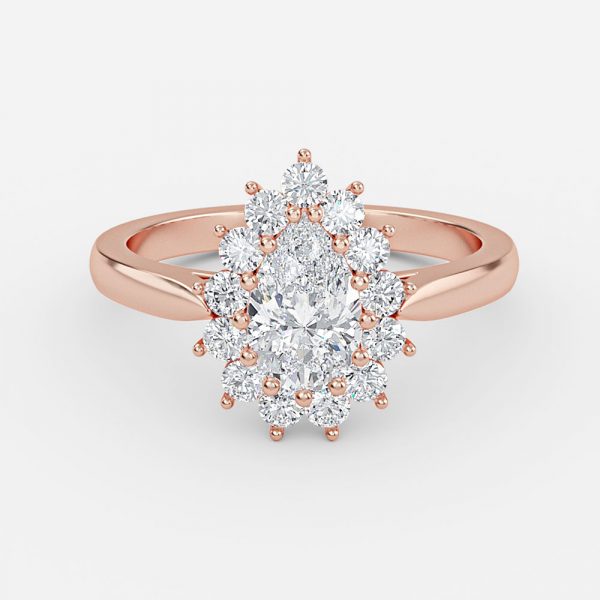 Vesper Pear Cluster Moissanite Engagement Ring