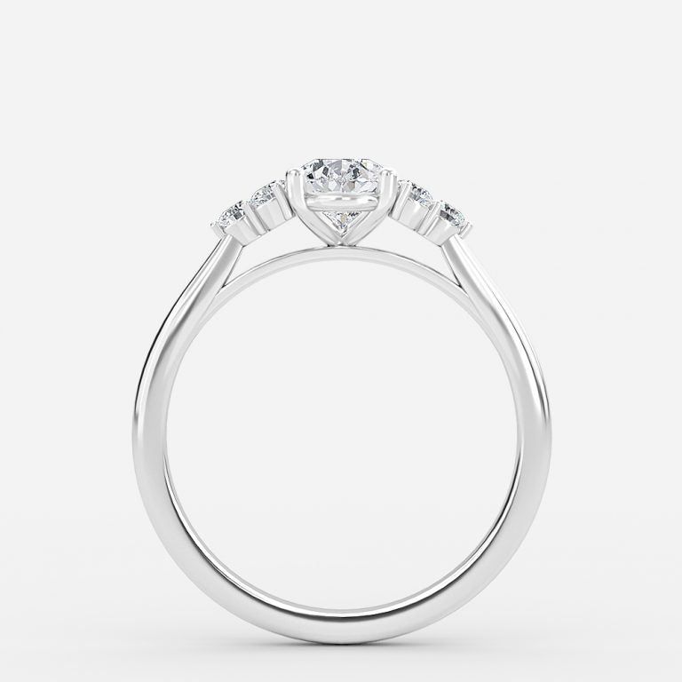 Aviva Pear Cluster Moissanite Engagement Ring