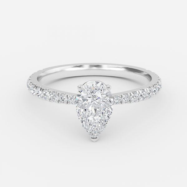 Eira Pear Diamond Band Moissanite Engagement Ring