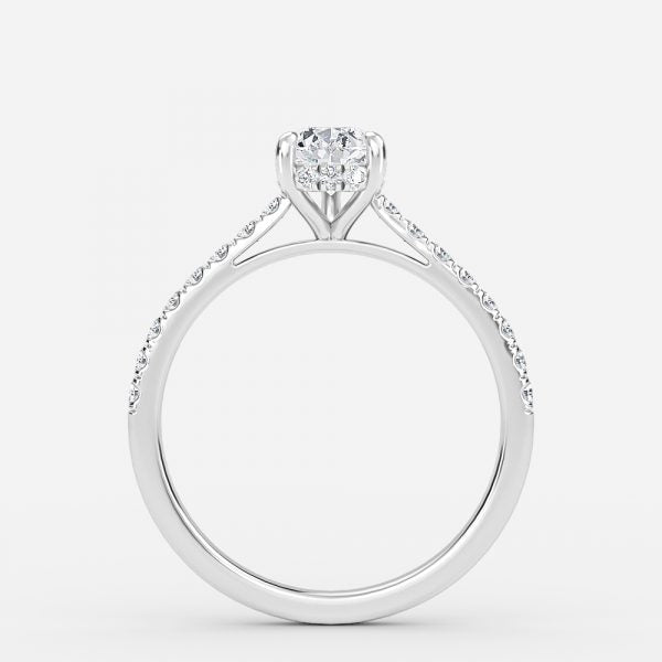 Zanna Pear Hidden Halo Moissanite Engagement Ring