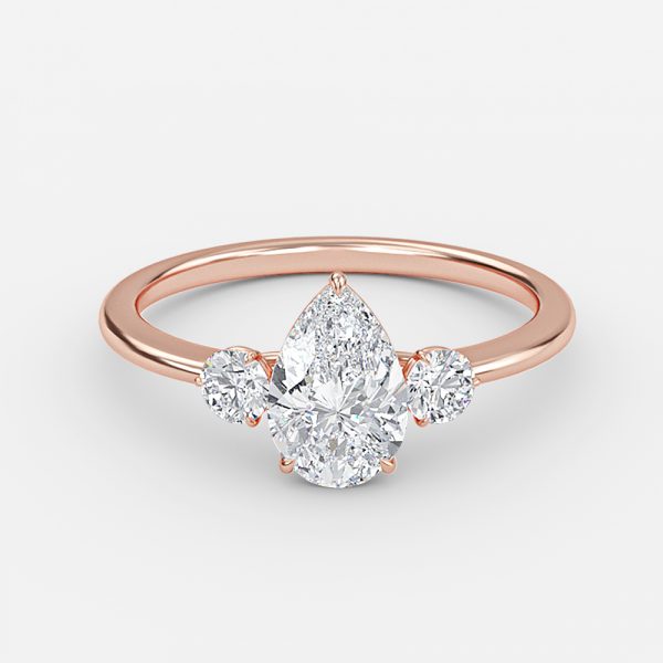 Kaori Pear Three Stone Moissanite Engagement Ring