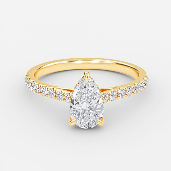 Zanna Pear Hidden Halo Moissanite Engagement Ring