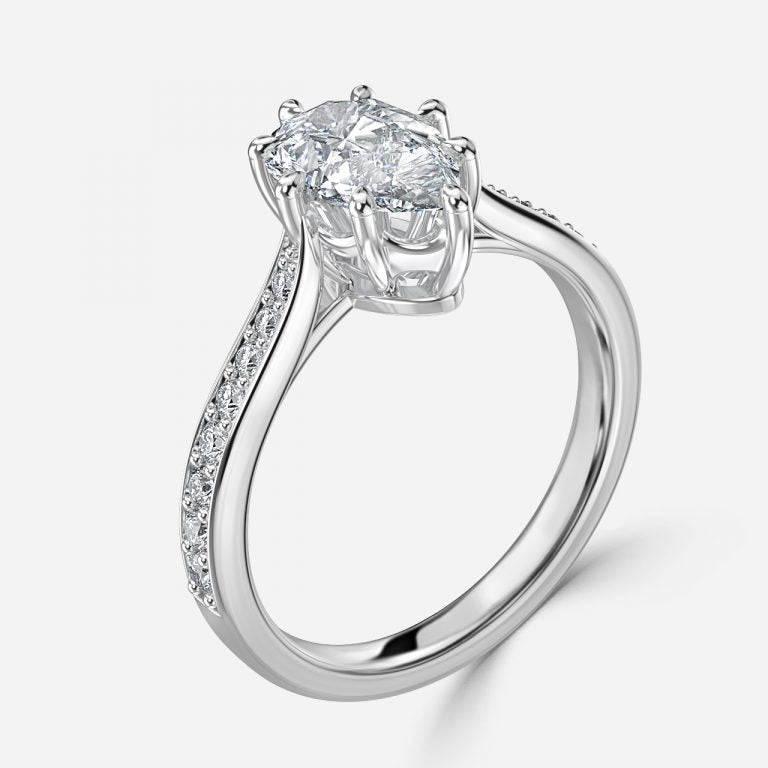 Bellatrix Pear Vintage Moissanite Engagement Ring