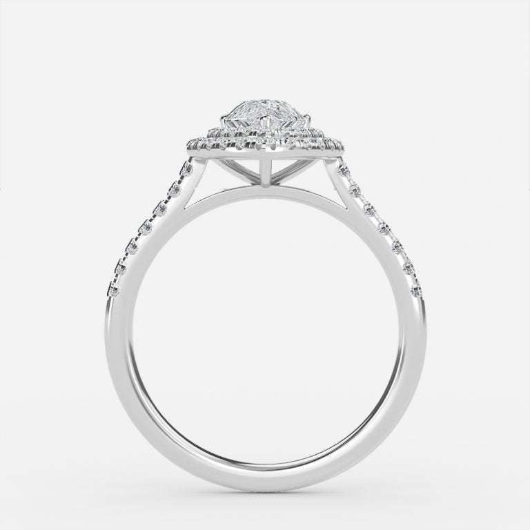 Linnea Pear Halo Moissanite Engagement Ring