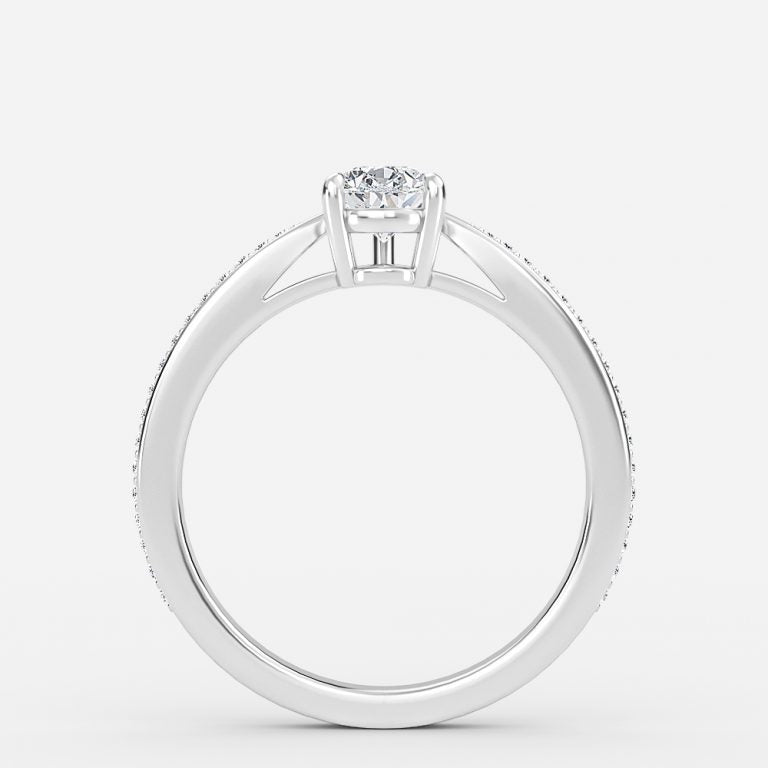 Isolde Pear Diamond Band Moissanite Engagement Ring