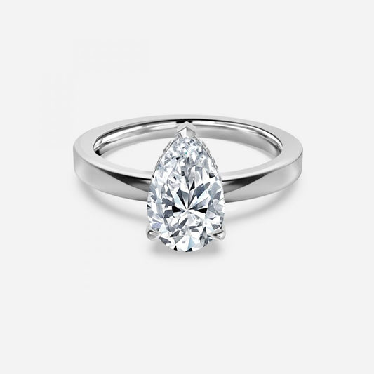 Edeline Pear Hidden Halo Moissanite Engagement Ring