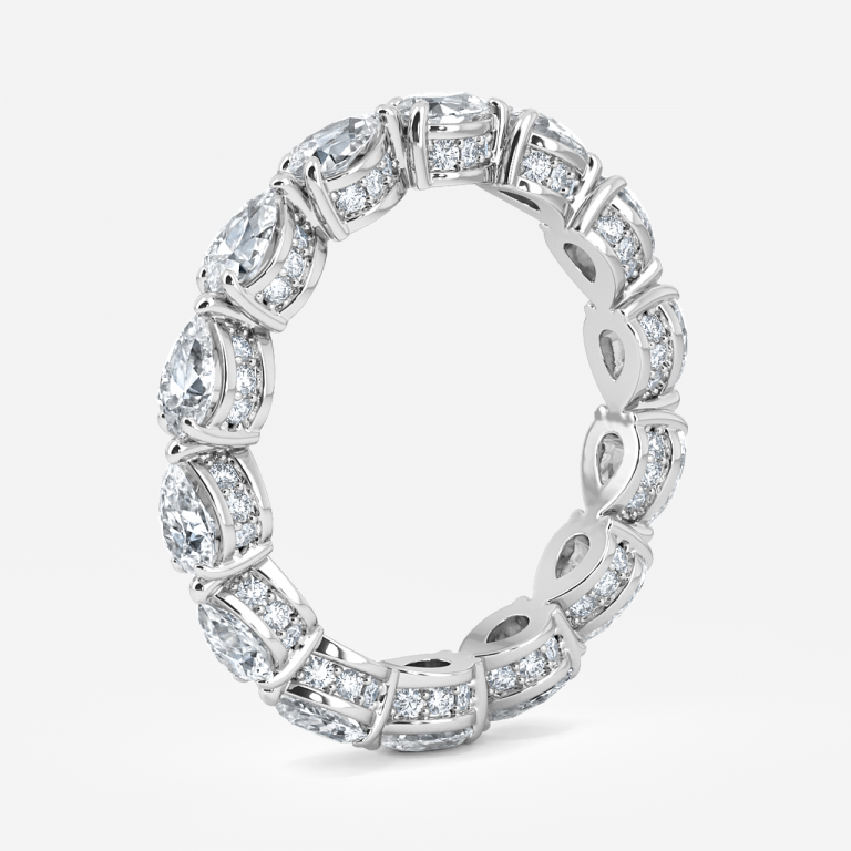 Unique Pear Moissanite Eternity Band